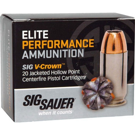 SIG 9MM LUGER 124GR ELITE V-CROWN JHP 20RD