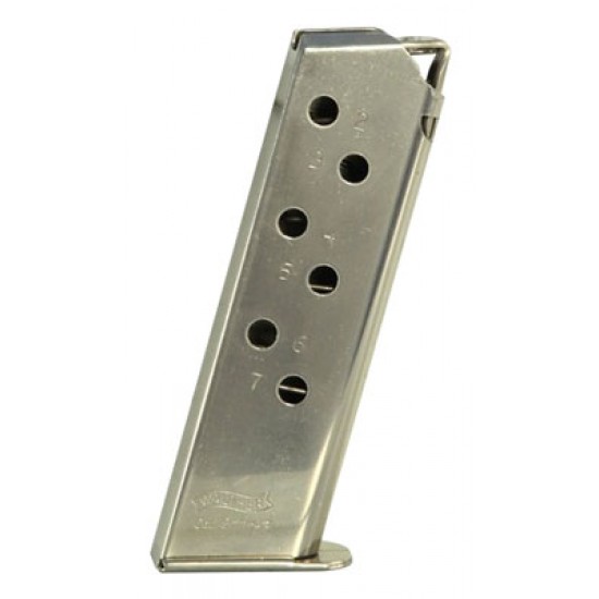 WALTHER MAGAZINE PPK/S .380 ACP 7 ROUND NICKEL