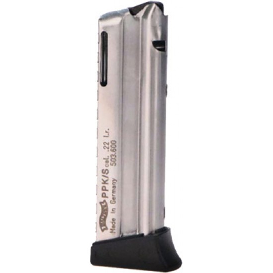 WALTHER MAGAZINE PPK/S .22LR 10-ROUNDS NICKEL PLATED STEEL