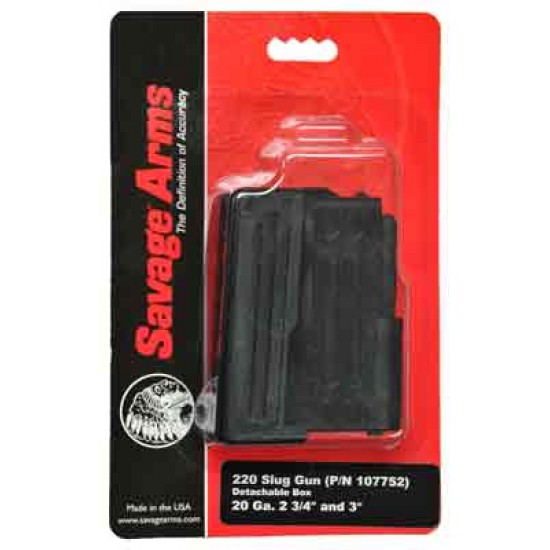 SAVAGE MAGAZINE 220 SLUG 20GA 2-RND BLACK