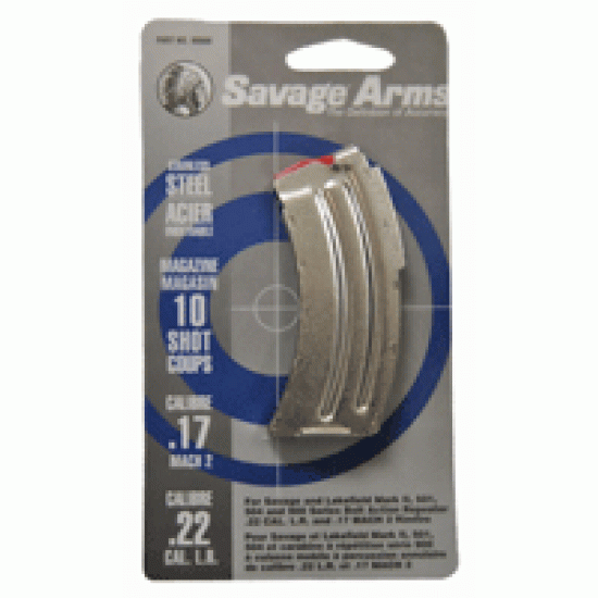 SAVAGE MAGAZINE MKII SERIES .22LR/.17HM2 10-RND STAINLESS