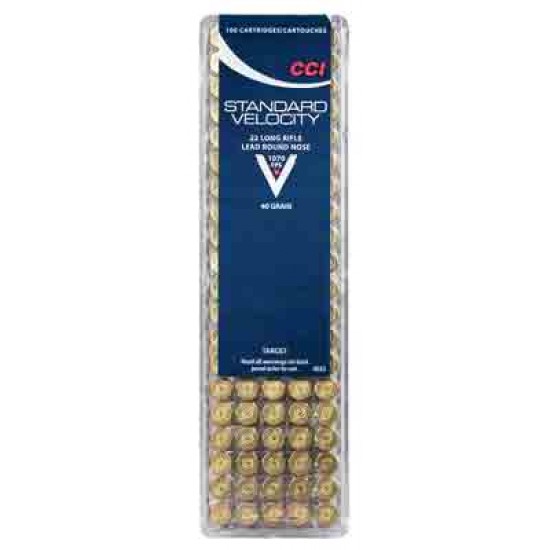 CCI AMMO .22LR STANDARD 1070FPS. 40GR. LEAD-RN 100-PK.