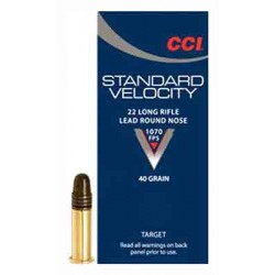 CCI AMMO .22LR STANDARD 1070FPS. 40GR. LEAD-RN 50-PK