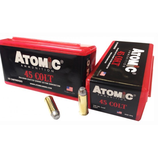 ATOMIC AMMO COWBOY 45LC 200GR. LEAD RNFP 50-PACK
