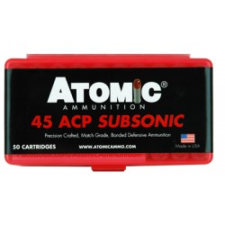 ATOMIC AMMO .45ACP SUBSONIC 250GR. BONDED JHP 50-PACK