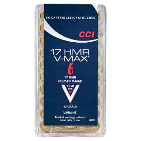 CCI AMMO V-MAX .17HMR 2550 17GR. V-MAX 50-PACK