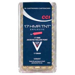 CCI AMMO .17HMR 2550FPS. 17GR. TNT-HP 50-PACK