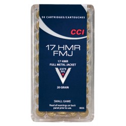 CCI AMMO .17HMR 2375FPS. 20GR. FMJ 50-PACK