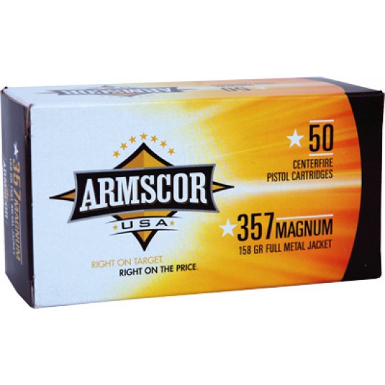 ARMSCOR AMMO .357 MAGNUM 158GR. FMJ 50-PACK MADE IN USA