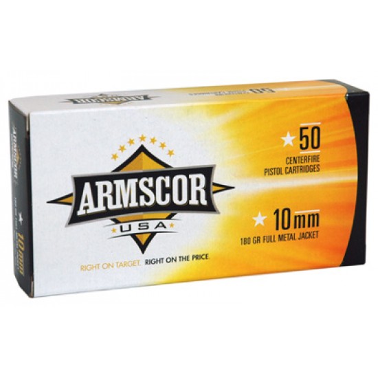 ARMSCOR AMMO 10MM 180GR. FMJ 50-PACK MADE IN USA