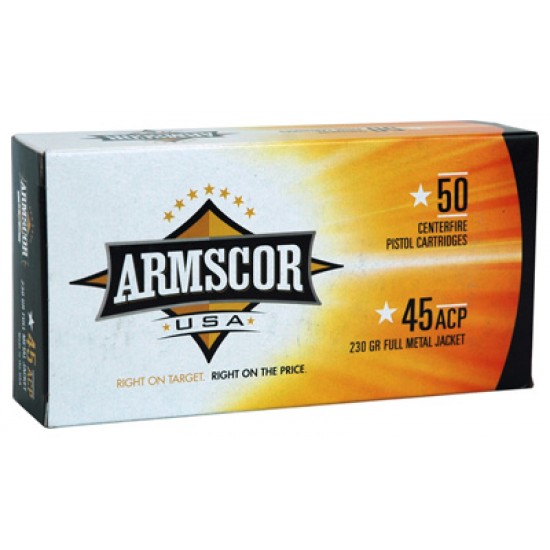 ARMSCOR AMMO .45ACP 230GR. FMJ 50-PACK MADE IN USA