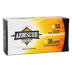 ARMSCOR AMMO .38 SUPER 125GR. FMJ 50-PACK MADE IN USA