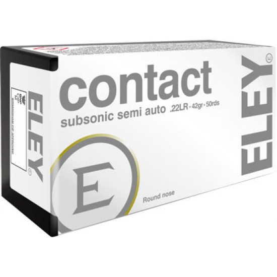 ELEY CONTACT 22LR SUBSONIC 42GR. ROUND NOSE 50-PACK