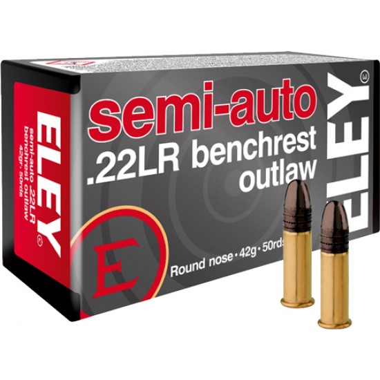 ELEY AMMO OUTLAW .22LR 40GR. SEMI AUTO BENCHREST 50-PACK