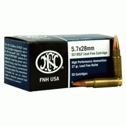 FN AMMO 5.7X28MM LEAD FREE 27GR. JHP 50-PACK