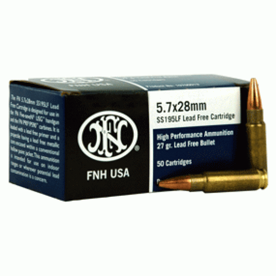 FN AMMO 5.7X28MM LEAD FREE 27GR. JHP 50-PACK