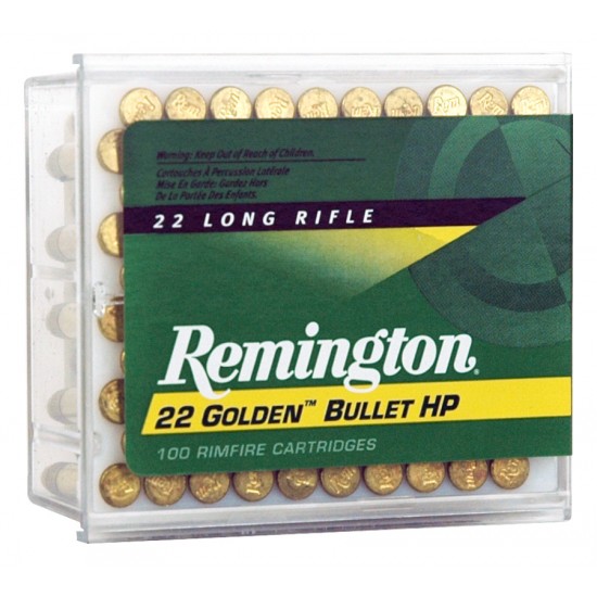 REMINGTON AMMO .22 LONG RIFLE 100-PK HIGH VELOCITY 36GR. LEAD-HP