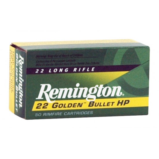 REMINGTON AMMO .22 LONG RIFLE 50-PK HIGH VELOCITY 36GR. LEAD-HP