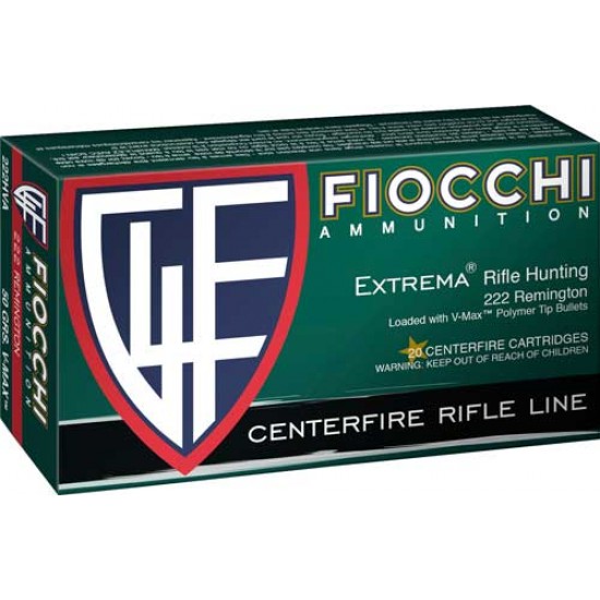 FIOCCHI .222 REMINGTON 50GR. V MAX 20-PACK