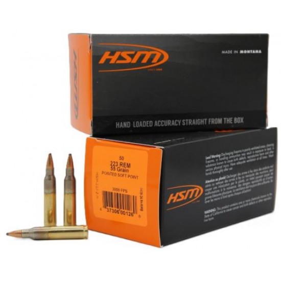 HSM 223 REM 55GR PSP 50RD 10BX/CS