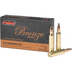 PMC AMMO .223 REMINGTON 55GR. JACKETED SOFT POINT 20-PACK