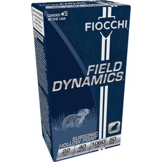 FIOCCHI AMMO .22LR 40GR. HP SUBSONIC 975FPS. 50-PACK