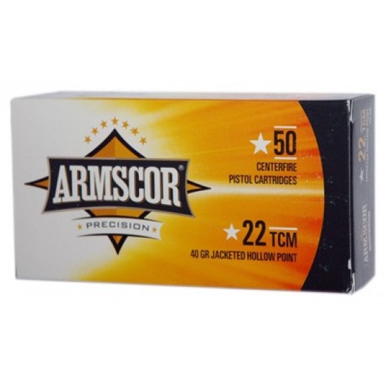 ARMSCOR AMMO .22TCM 40GR. JHP 50-PACK