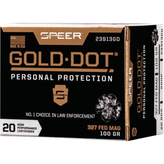 SPEER AMMO GOLD DOT .327 FEDERAL 100GR. GDHP 20PK.