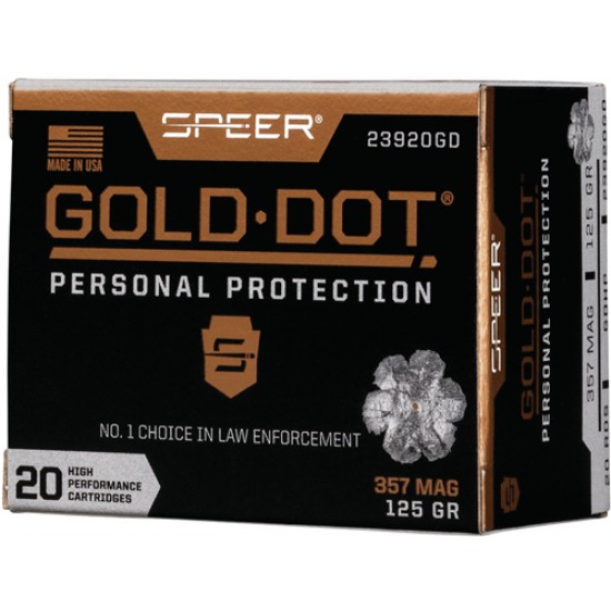 SPEER AMMO GOLD DOT .357 MAGNUM 125GR. GDHP 20-PK.