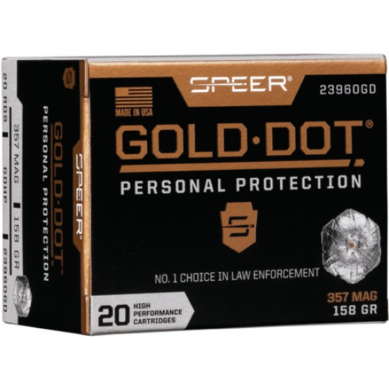 SPEER AMMO GOLD DOT .357 MAGNUM 158GR. GDHP 20-PACK