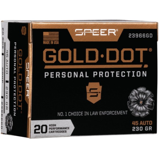 SPEER AMMO GOLD DOT .45ACP 230GR. GDHP 20-PACK