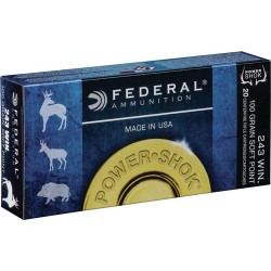 FEDERAL AMMO POWER-SHOK .243 WIN 100GR. SP 20-PACK