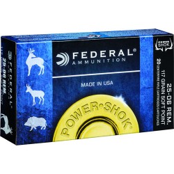 FEDERAL AMMO POWER-SHOK 25-06 117GR. SP 20-PACK