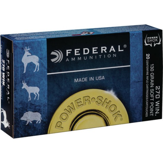 FEDERAL AMMO POWER-SHOK .270 WIN. 130GR. SP 20-PACK