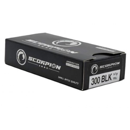 SCORPION 300 BLACKOUT 147GR FMJ 20RD 20BX/CS