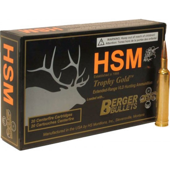 HSM AMMO TG .300 WIN MAG 168GR BERGER MATCH HUNTING VLD 20-PK