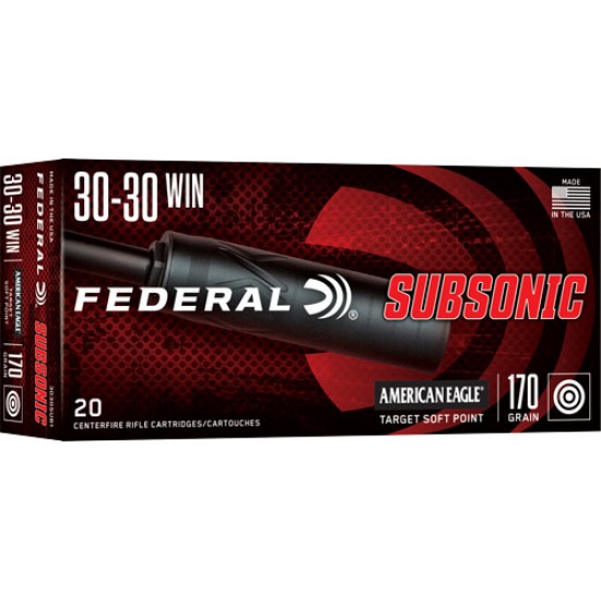 FEDERAL 30-30 WIN 170GR SP SUBSONIC 20RD 10BX/CS