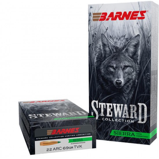 BARNES STEWARD 22 ARC 69GR TIPPED VARMINTKING 20RD 10BX/C