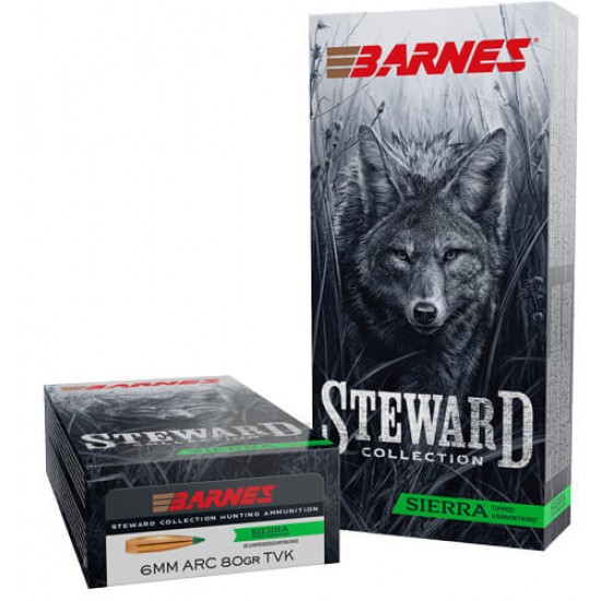 BARNES STEWARD 6MM ARC 80GR TIPPED VARMINTKING 20RD 10BX/C