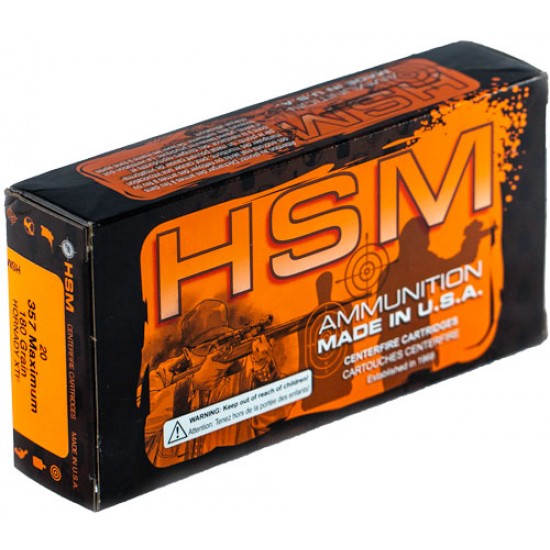 HSM AMMO .357 MAXIMUM 180GR HORNADY XTP 50-PACK