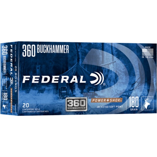 FEDERAL POWER-SHOK 360 BUCKHMR 180GR SP 20RD 10BX/CS