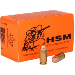 HSM AMMO RMFG .40 SMITH & WESSON 180GR PLATED LEAD ROUND NOSE 50-PACK