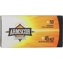 ARMSCOR 45 ACP 230GR FMJ 50RD 20BX/CS ARMSCOR 45 ACP 230GR FMJ 50RD 20BX/CS