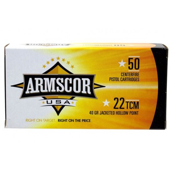 ARMSCOR AMMO .22TCM 40GR. JHP 100-PACK