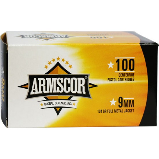 ARMSCOR AMMO 9MM LUGER 124GR. FMJ VALUE PACK 100 ROUND PACK