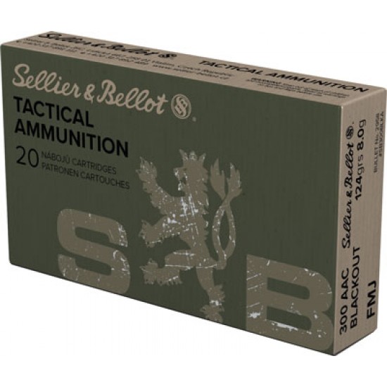 S&B AMMO .300AAC BLACKOUT 124GR. FMJ 20-PACK