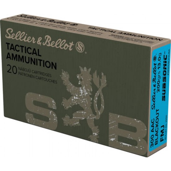 S&B AMMO .300AAC BLACKOUT SUBSONIC 200GR. FMJ 20-PACK