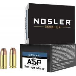 NOSLER 9MM 147GR ASP JHP SUBSONIC 20RD