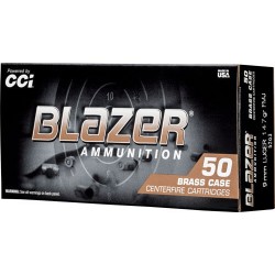 CCI BLAZER BRASS 9MM LUGER 147GR FMJ 50RD 20BX/CS CCI BLAZER BRASS 9MM LUGER 147GR FMJ 50RD 20BX/CS
