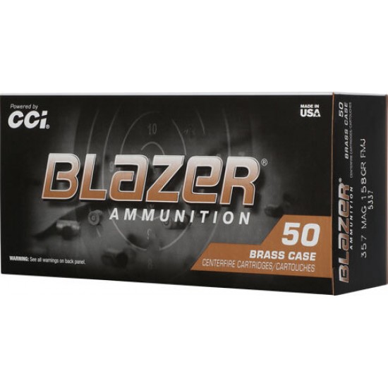 CCI BLAZER BRASS 357 MAG 158GR FMJ 50RD 20BX/CS
